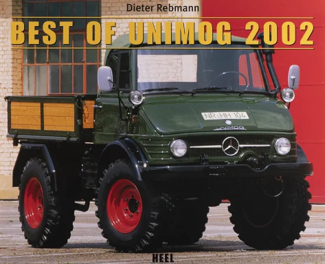 Mercedes-Benz Unimog U 406 mit Pritsche vor historischem Industriegebäude.