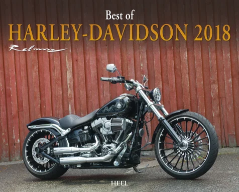 Harley-Davidson Softail Breakout in mattschwarzer Lackierung vor einer Backsteinmauer. Titelmotiv des Harley-Davidson Kalenders 2017
