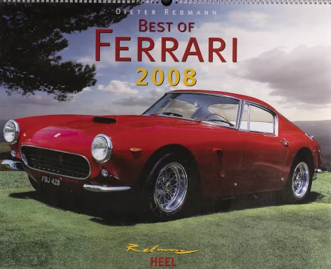 Titelbild des Ferrari Kalenders 2008 mit einem Ferrari 250 GT SWB Berlinetta. Die Aufnahme präsentiert den legendären Gran Turismo.