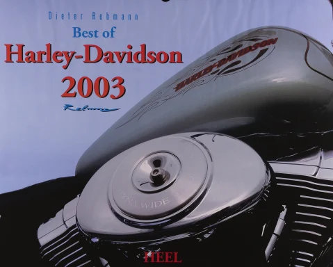 Detailaufnahme von Tank und verchromtem Luftfilter einer Harley-Davidson Dyna Wide Glide – Titelbild des Harley Kalenders 2003