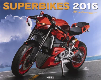 Titelblatt des Superbikes Kalenders 2016 mit einer roten Ducati Streetfighter 1299.
