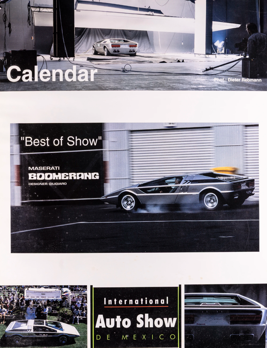 Titelbild des Kalenders Best of Show mit dem legendären Maserati Boomerang.