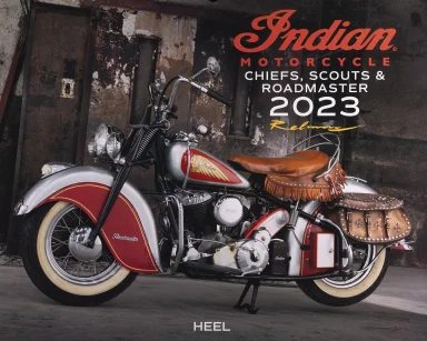 Titelblatt des Indian Kalenders 2023 mit einer originalen Indian Roadmaster Baujahr 1948.