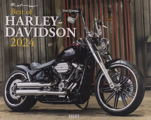 Titelblatt des Harley-Davidson Kalenders 2024 mit einer Harley-Davidson Breakout 117 Custom.
