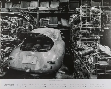 Heck eines Porsche 356 C Carrera von 1964 mit Königswellenmotor auf dem Schrottplatz von Rudi Klein.
