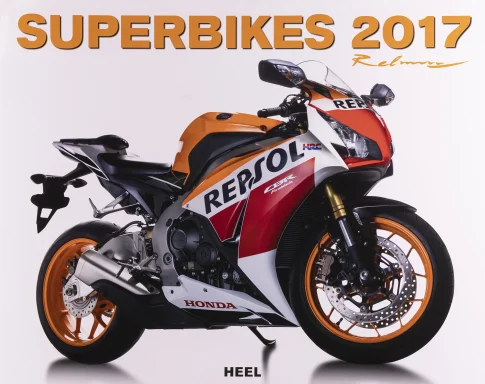 Titelblatt des Superbikes Kalenders 2017 mit einer Honda CBR1000RR Fireblade SP im Repsol-Design.
