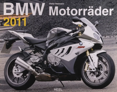 Titelblatt des Kalenders „BMW Motorräder 2011“ mit einer BMW S 1000 RR vor industrieller Kulisse.