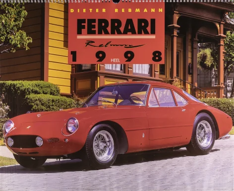 Roter Ferrari 250 GT Sperimentale vor einer historischen Villa als Titelmotiv des Ferrari-Kalenders 1998, fotografiert von Dieter Rebmann.